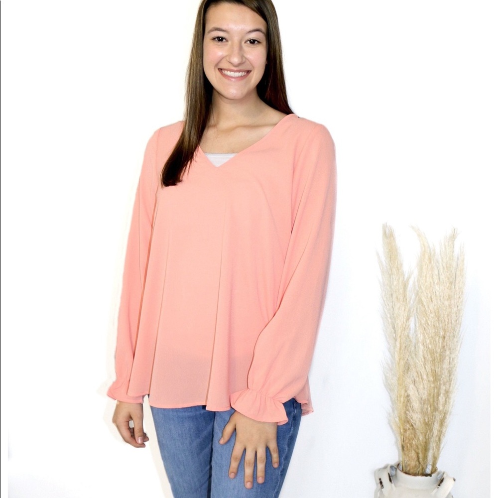 Peach long sleeve top